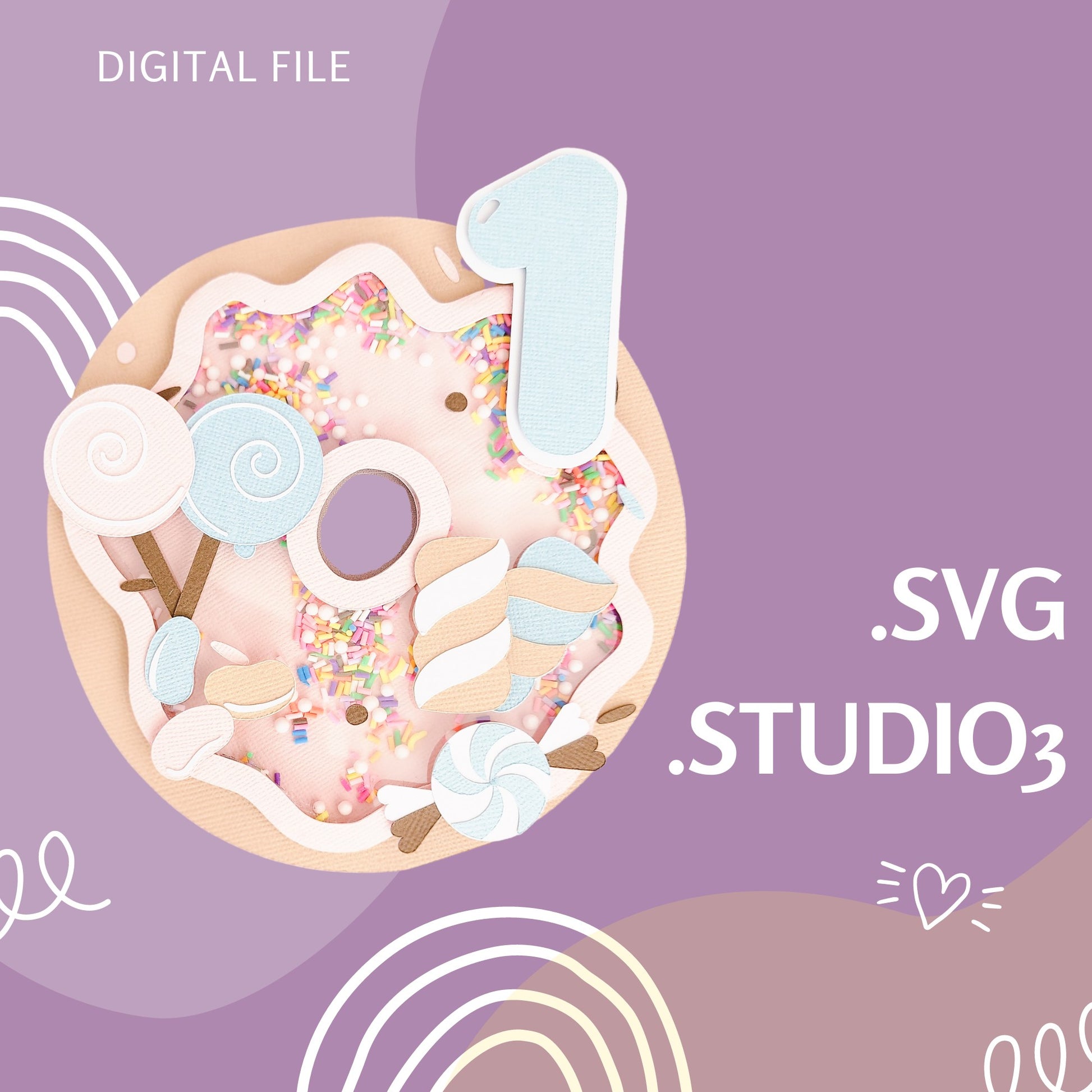 Cake Topper SVG Cricut / Silhouette - Sweet One Cake Topper - Digital File Chalk and Cheese Occasions