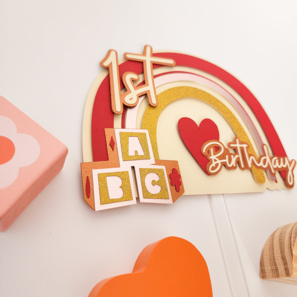 Boho First Birthday Cake Topper