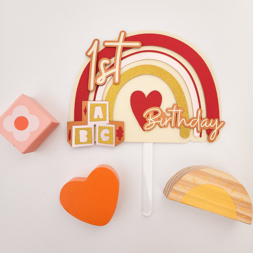 Boho First Birthday Cake Topper