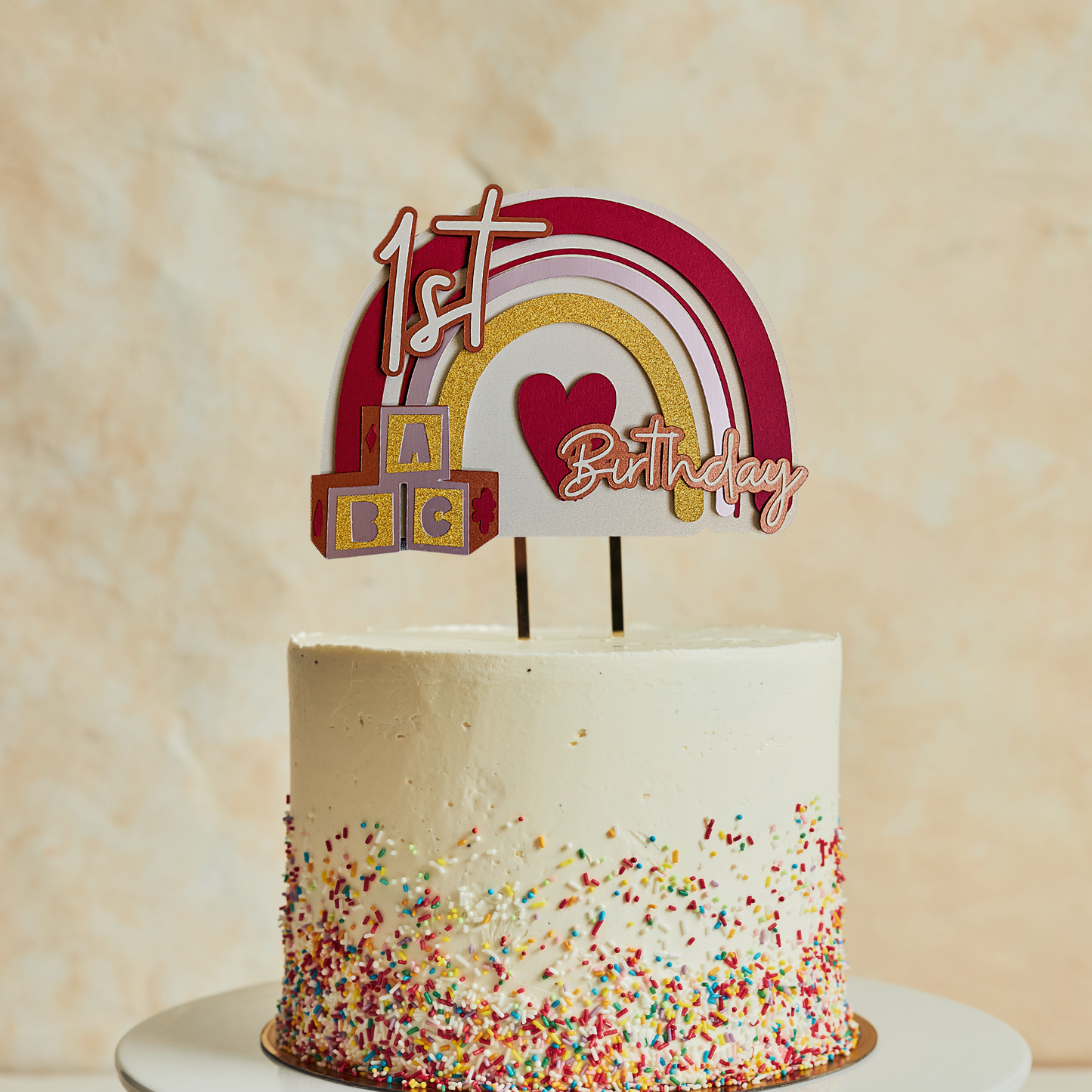 Boho First Birthday Cake Topper