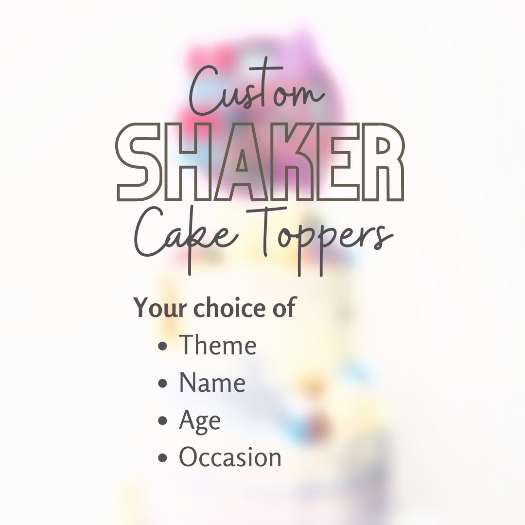 Custom Shaker Cake Topper Chalk and Cheese Occasions