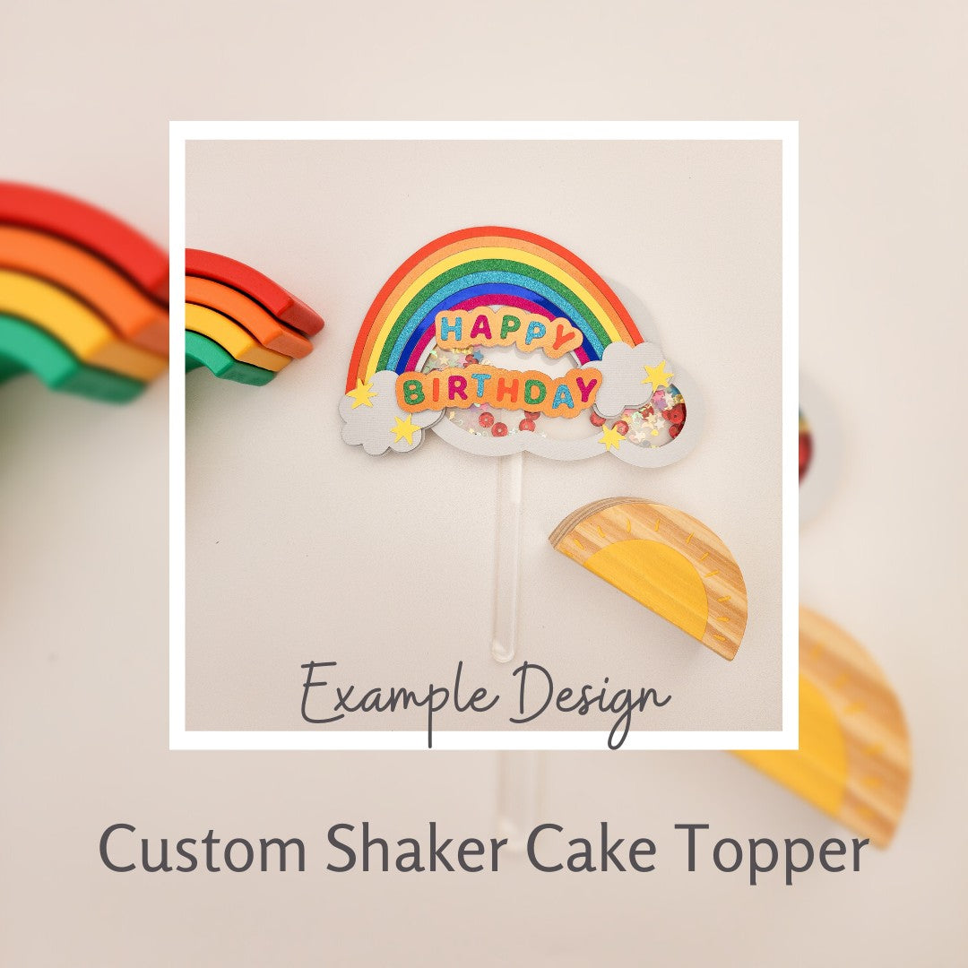 Custom Shaker Cake Topper Chalk and Cheese Occasions