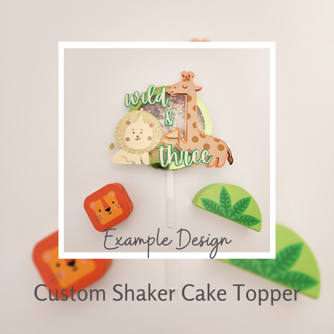 Custom Shaker Cake Topper Chalk and Cheese Occasions