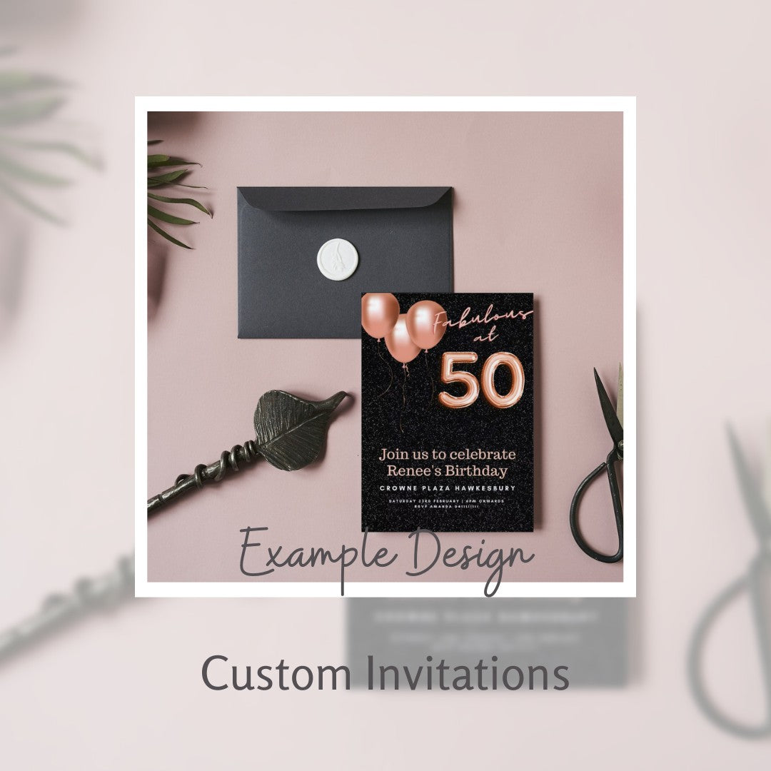 *Digital* Custom Party Invitations Chalk and Cheese Occasions