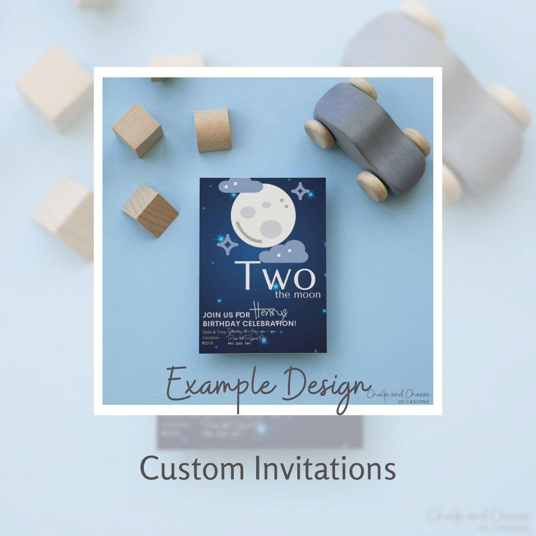 *Digital* Custom Party Invitations Chalk and Cheese Occasions