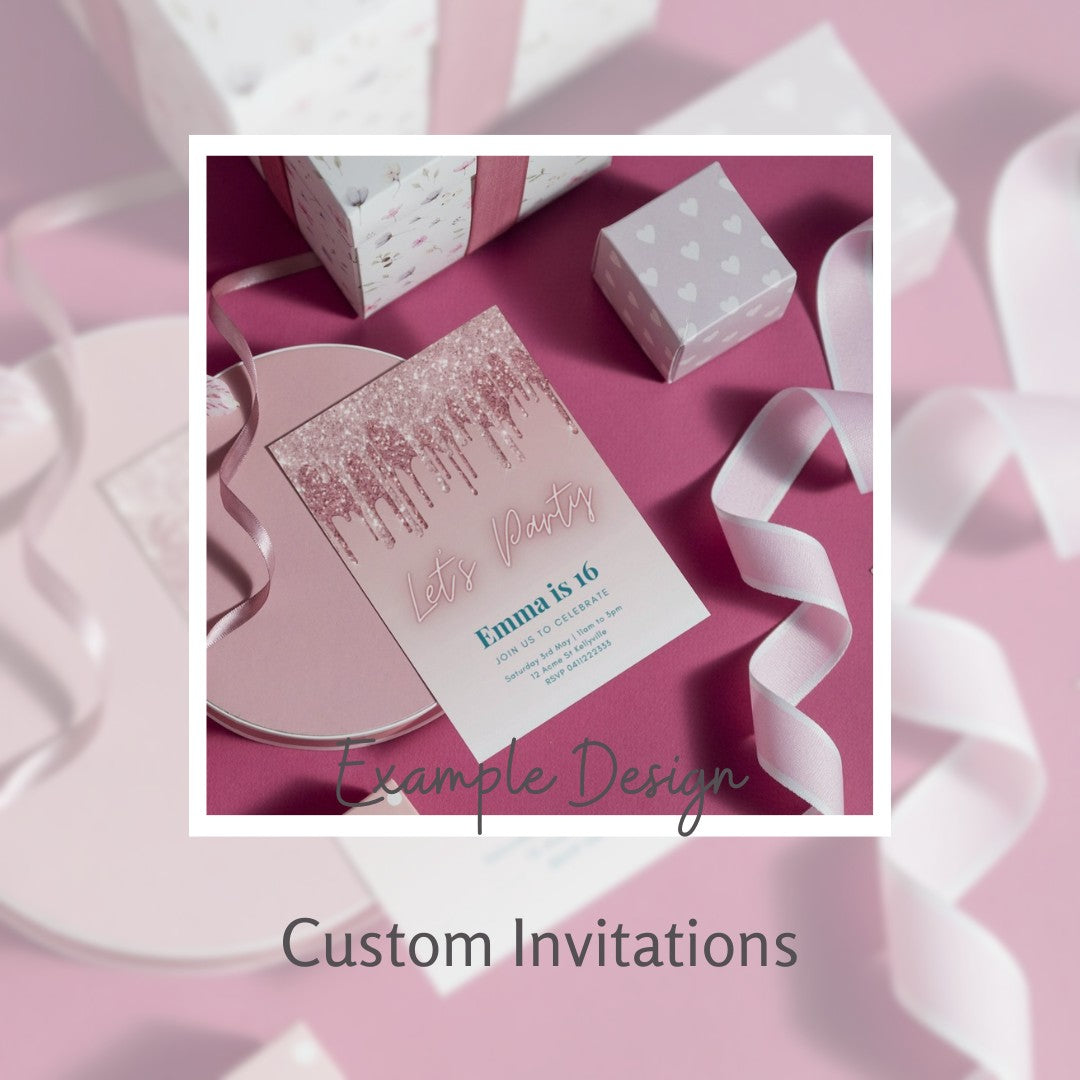 *Digital* Custom Party Invitations Chalk and Cheese Occasions
